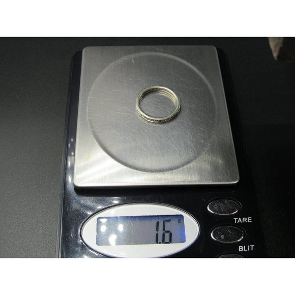 Size 6 Sterling Silver Clear Cubic Zirconia Simple Gem Band Ring - Picture 7 of 7